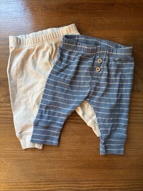 Carter's Baby Striped Leggings Set - Blue & Cream